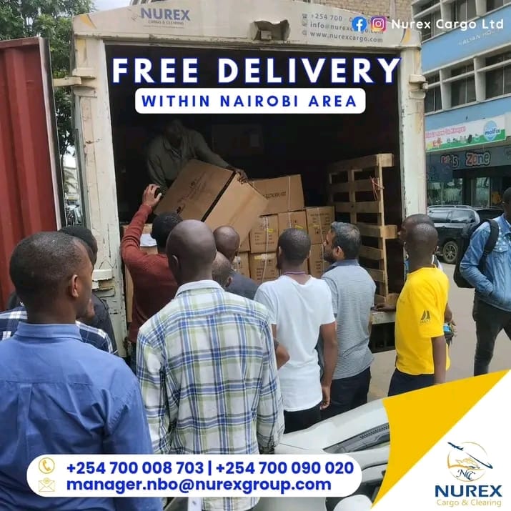Nurex Cargo shipping operation at Nairobi warehouse - Warehouse team handling cargo containers